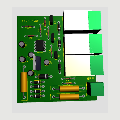 PCB 3D Model Front